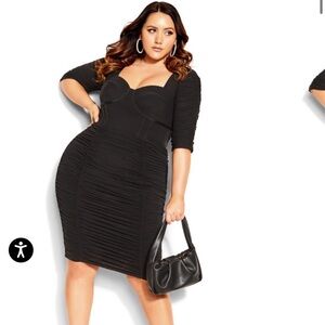 City Chic Elbow Sleeve Bustier Dress